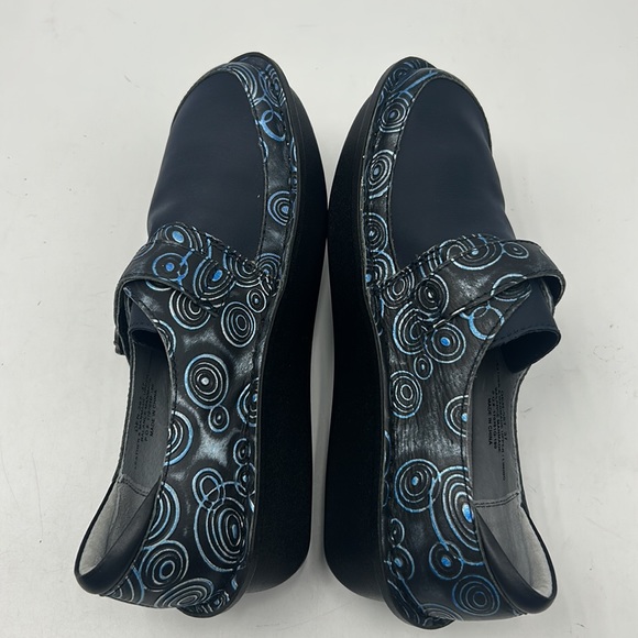 ALEGRIA DEN WOMEN SIZE 37 CLOGS LEATHER NAVY BLUE - Picture 5 of 11